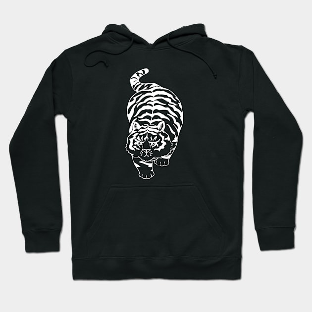 Tubby the Tiger (White) Hoodie by jamacfarlane